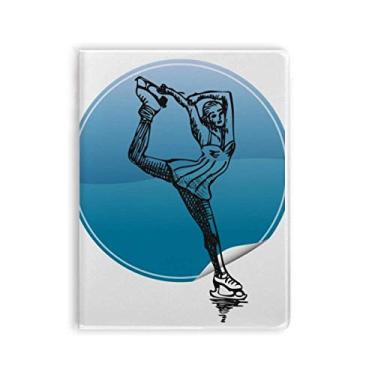 Imagem de Caderno de ilustração retrô para esportes de inverno feminino, capa de goma Diário capa macia