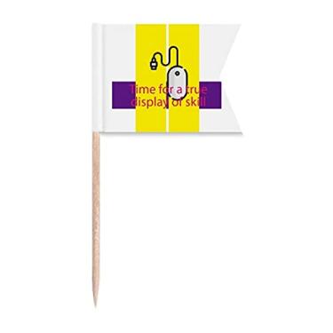 Imagem de Tempo para uma verdadeira exibição de habilidades, marcações de rotulagem de palitos de dentes, para festas, bolos, comidas de queijo