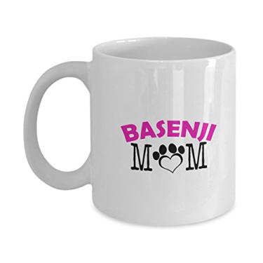 Imagem de Caneca divertida para casal Basenji – Pai Basenji – Mãe Basenji – Presentes para amantes de Basenji – Ideia única de presente de cerâmica (Mom)