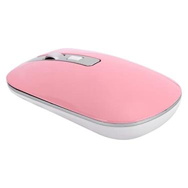 Imagem de Mouse Sem Fio, Mouse de Computador Ergonômico Sem Fio Fino 2,4 G, Mouse PC Mudo Recarregável USB, para Escritório/jogo (Rosa)