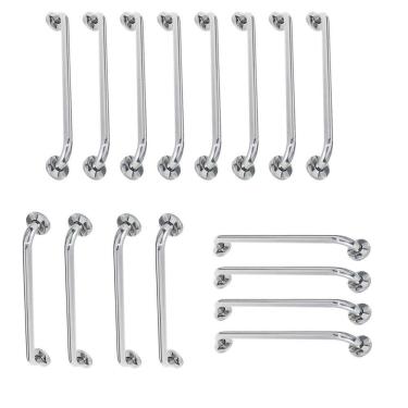 Imagem de Alça de Apoio Barra Inox Kit 16 Unidades 40cm 70cm 80cm Segurança Idoso Deficiente Cadeirante Box Banheiro Corrimao Suporte Acessibilidade
