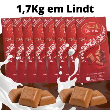 Imagem de 17 Chocolates Lindt Lindor Ao Leite Cremoso de 100g