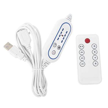 Imagem de DarklIp Controle remoto universal USB ajustável de 4 velocidades com interruptor de 2 a 8 horas para ligar e desligar para ventilador USB, luz LED e mais cabo de alimentação USB remoto
