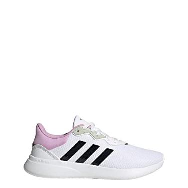 Imagem de adidas Tênis de corrida feminino Qt Racer 3.0, Branco/Preto/Lilás Bliss, 7