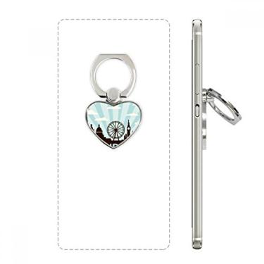 Imagem de Britain UK London Eye Silhouette Reino Unido coração anel suporte suporte universal presente