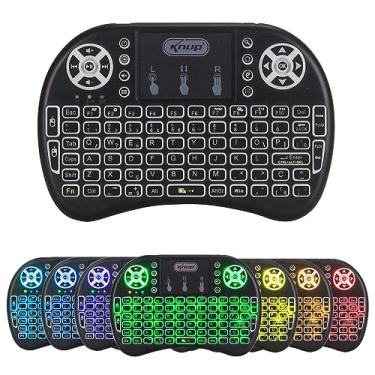 Imagem de Mini Teclado Bluetooth Sem Fio Wireless Touch Pad Led Iluminado Rgb Pc Notebook Celular Smart TV Xbox Series X S PS3 PS4 PS5 (Preto)