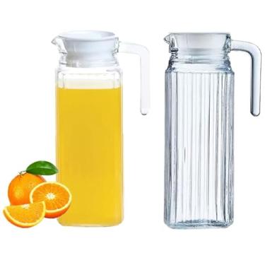 Imagem de Jarra De Vidro Com Tampa Para Suco Água Bebidas 1,2L