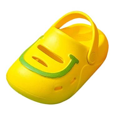 Imagem de Sandálias para meninas pequenas chinelos de desenho animado para crianças crianças travesseiro sandálias deslizantes chuveiro chinelos de banheiro sapato rápido, Amarelo, 12.5 Little Kid