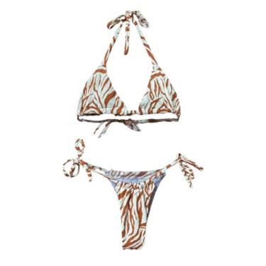 Imagem de Biquíni moda blogueira sucesso do verão shein lacinho cortininha (BR, Alfa, P, Regular, Nude calcinha Cortininha)
