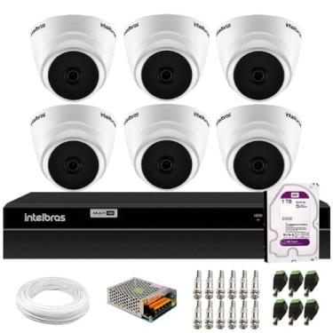 Imagem de Kit 6 Câmeras Intelbras Vhd 1220 G7 Dome Full Hd com Visão Noturna de 20m Multi Hd + Dvr Intelbras Mhdx 1208 8 Canais + Hd 1tb