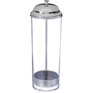 Imagem de New Star Foodservice Dispensador de canudo de aço inoxidável 26641, 8 cm x 27 cm, transparente