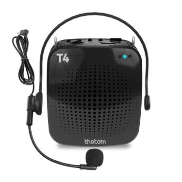 Imagem de Amplificador de Voz Multifuncional Portátil - thotem T4 + Microfone headset com fio - Potência 15W - Kit do Professor