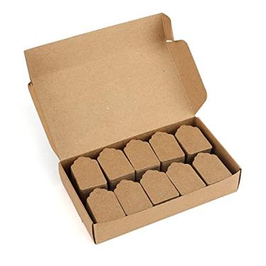 Imagem de G2PLUS 1000 etiquetas de preço, etiquetas de papel kraft de 4,9 x 3,3 cm, etiquetas de tamanho de roupas, etiquetas de cupom, etiqueta de mercado em branco com embalagem de caixa, etiqueta sem cordão