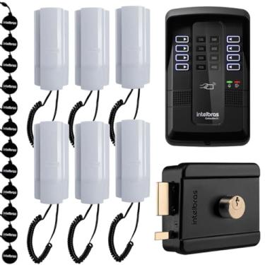 Imagem de Porteiro Eletrônico Coletivo 8 Pontos Intelbras Collective 8i Ramais + 12 Chaveiros XID + 6 Interfones TDMI 300 + Fechadura Elétrica FX 500 Intelbras