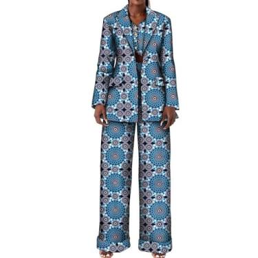 Imagem de Ternos africanos para mulheres, blazer com estampa africana, casaco e calça comprida, T3, Large