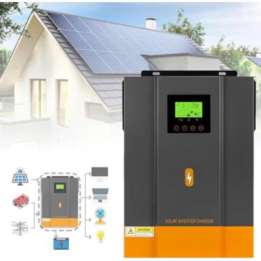 Imagem de Inversor Solar HíBrido De 3,0Kw, 24VDC A 230VAC - SaíDa MPPT 80A, Inversor HíBrido Fotovoltaico + Monitor Wifi, Faixa De TensãO Mppt Pv: 30~400V,Inverter*-1