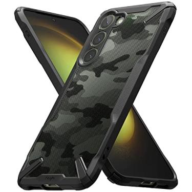 Imagem de Ringke Fusion-X [design militar] compatível com Samsung Galaxy S23 Plus 5G, capa protetora avançada de camuflagem resistente à prova de choque - camuflado preto