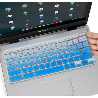 Imagem de Capa de teclado para Acer Chromebook Spin 11 311 CP311 511 512/Chromebook R11 CB3-131 CB3-132 CP311 C738T C733 CB5-132T/Chromebook Spin 713 CP713 R13 CB5-312T/Acer Chromebook 14 15 - ombré Azul