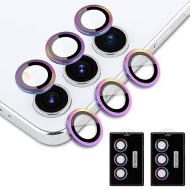 Imagem de aidvaia Deslumbrante protetor de lente de câmera compatível com Samsung Galaxy S23 Plus, anel de liga de alumínio, protetor de lente de vidro temperado anti-arranhões capa de câmera decorativa