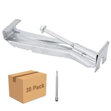 Imagem de 30 peças de ganchos ocultos para calhas de 12,7 cm – suportes de calha de alumínio com clipe de parafuso pré-inserido para calhas de chuva flácidas, fixadores de calhas resistentes para reparo de calhas