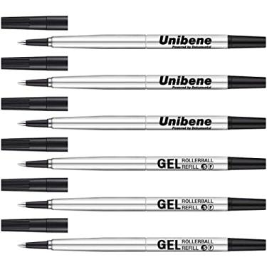 Imagem de Refil de esferas de rolo compatível com Unibene Parker, pacote com 6, ponta fina de 0,5 mm – Preto, escrita suave, refil de caneta de tinta de gel alemão substituível para canetas de Sonnet Urban da IM