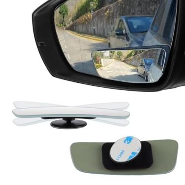 Imagem de LivTee Espelho de ponto cego, retangular, vidro HD sem moldura, convexo retrovisor com bastão ajustável grande angular para carros, SUV e caminhões, pacote com 2