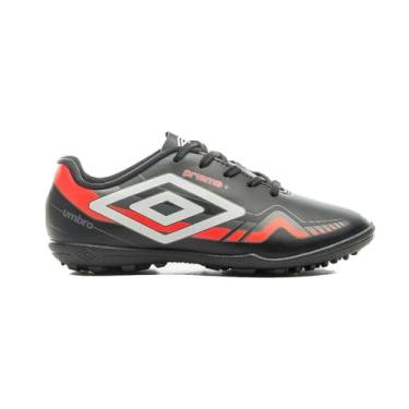 Imagem de Chuteira Umbro Society Prisma Jr Preto Laranja e Branco - Infantil - 28 - Preto