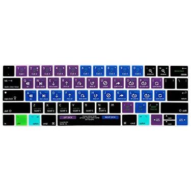 Imagem de HRH Serato DJ Shortcuts Capa de silicone para teclado para MacBook Pro com Touch Bar de 13 polegadas e 15 polegadas (A2159/A1989/A1706, A1990/A1707) 2019 2018 2016 2017 versão EUA
