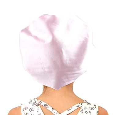 Imagem de Sent Hair Touca de dormir infantil de cetim para cabelos naturais, touca de cabelo confortável de camada dupla, chapéu de dormir noturno com faixa elástica larga para bebês/crianças/adolescentes (roxo