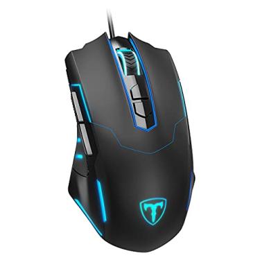 Imagem de Mouse para jogos com fio, ratos para jogos, respiração RGB LED Plug Play, alta precisão, ajustável, 7200 DPI, 7 botões programáveis, mouse ergonômico para PC e laptop