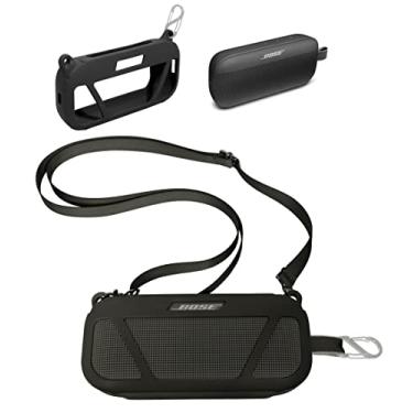 Imagem de CaseSack Capa de silicone para alto-falante portátil Bose SoundLink Flex Bluetooth (preto)