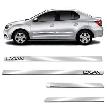 Imagem de Friso Lateral Largo Logan 2013 a 2023 Kit Cromado Personalizado 4 Port