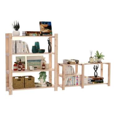 Imagem de Conjunto Armário Simples 4 Prateleiras Decorativo Design Original e  A