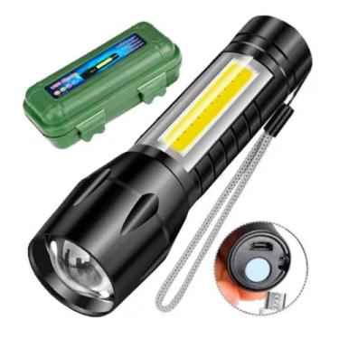 Imagem de Mini Lanterna Tática Usb Pequena Led Recarregável Zoom Forte - Xh
