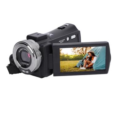 Imagem de Gravador de Câmera de Vídeo 1080P FHD, Filmadora de 30MP 30FPS Com 3,0 Polegadas 270 Graus de Rotação LCD 16X Zoom Anti Shake Captura de Rosto para Vlogging (Regulamentos europeus)