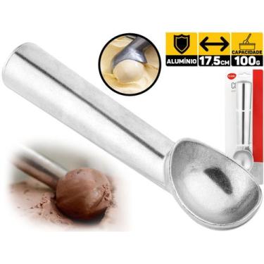 Imagem de Pegador De Sorvete Concha Colher Alumínio Bola Profissional Clink CK35