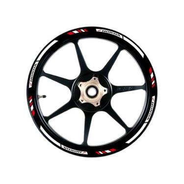 Imagem de Friso Adesivo Refletivo Roda Moto Honda Verm/branco Resitank