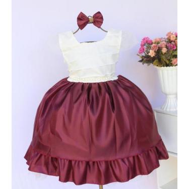Imagem de Vestido Infantil Daminha Luxo Diversas Cores E Tiara - Pingo de Gente 