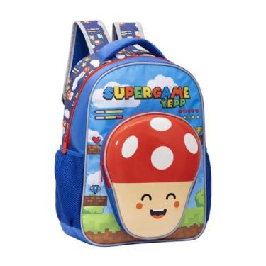 Imagem de Mochila Costas Super Game Infantil Menino Jogo Escolar - Yepp, Azul