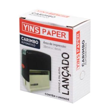 Imagem de Carimbo automatico com palavra lancado - yins paper
