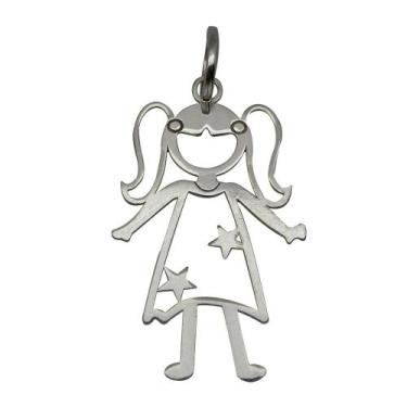 Imagem de Pingente Prata Menina Laser 29x15mm - Convex