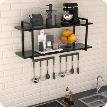 Imagem de Prateleira Estilo Industrial Cozinha de Parede GND PP 120cm - MetalCro