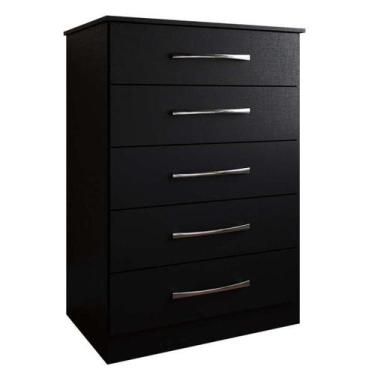 Imagem de Cômoda Austin 5 Gavetas Evidência Móveis  - evidencia moveis, preto