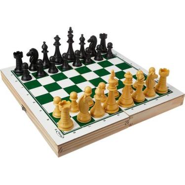 Imagem de Jogo De Xadrez Escolar Em Madeira Xalingo Ref - 60087, UNICO, Bege