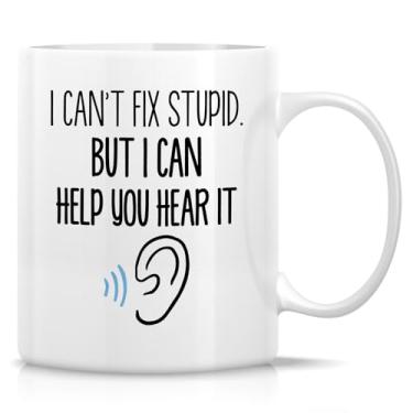 Imagem de Retreez Caneca engraçada de audiologista - xícara de café ou chá de cerâmica de 325 ml - Presente sarcástico bem-humorado para médico de ouvido, médico otorrinolaringológico, especialista em