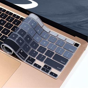 Imagem de Capa de silicone para teclado MacBook Air 33.0 cm A2337 M1 Chip lançado em 2020 Touch ID & Retina Display versão EUA ultrafina protetor de teclado acessórios de pele, cinza