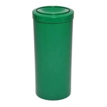 Imagem de Lixeira Plástica 22 Litros Com Tampa Meia Esfera Flip Top - JSN, Verde