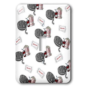 Imagem de 3dRose Imagem do filme pipoca e refrigerante pop - interruptor de botão único (lsp_300685_1), varia