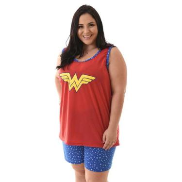 Imagem de Pijama Feminino Plus Size Regata Verão - Pérola Pijamas, Mulher maravi