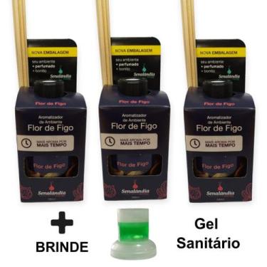 Imagem de 3 Aromatizante Ambiente Flor de Figo Difusor Vareta Perfume 280ml Odor
